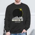 Solar Eclipse 2024 Rochester Skyline New York Solar Eclipse Sweatshirt Gifts for Old Men