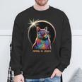 Solar Eclipse 2024 Cat Wearing Solar Eclipse Glasses Sweatshirt Gifts for Old Men