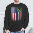 South African American Flag South Africa Usa America Sweatshirt Gifts for Old Men