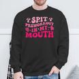 Spit Preworkout In My Mouth Gym Workout On Back Sweatshirt Gifts for Old Men
