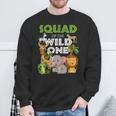 Squad Of The Wild One Zoo Birthday Safari Jungle Animal Sweatshirt Gifts for Old Men