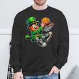 St Patrick's Day Irish Leprechaun Basketball Player Dunk Sweatshirt Gifts for Old Men