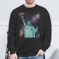 Statue Of Liberty Firework And Freedom Patriotic Sweatshirt Gifts for Old Men