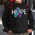 Suicide Prevention Purple Turquoise Ribbon Hope Sweatshirt Gifts for Old Men