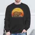 Sunset Capybara Lover Vintage Retro Capybara Sweatshirt Gifts for Old Men