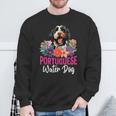 Sunset Retro Portuguese Water Dog Pet Paw Sweatshirt Gifts for Old Men