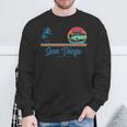 Surf California San Diego Retro Surfer Sweatshirt Gifts for Old Men