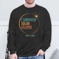 I Survived Solar Eclipse April 8 2024 Totality Sweatshirt Gifts for Old Men
