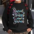 Sweet Sassy And Seven 7Th Birthday 7 Years Old Princess Girl Sweatshirt Gifts for Old Men