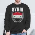 Syrien-Stolz-Flaggen-Sweatshirt mit Lorbeerkranz-Design Geschenke für alte Männer