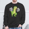 T-Rex Dinosaur Squat Bodybuilder Powerlifting Gym Sweatshirt Gifts for Old Men