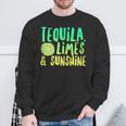 Tequila Limes Sunshine Vacation Saying Beach Quote Party Sweatshirt Gifts for Old Men