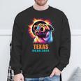 Texas Total Solar Eclipse 2024 Pug Dog With Glasses Sweatshirt Gifts for Old Men
