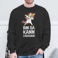 With Text 'Bin Da Kann Losgehen' Sweatshirt Geschenke für alte Männer