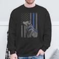 Thin Blue Line Flag K-9 Unit German Shepherd Sketch Sweatshirt Gifts for Old Men