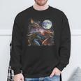 Three Dragon Starry Night Dragon Animal Howling At The Moon Sweatshirt Gifts for Old Men