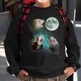 Three Ferrets Howl At Moon 3 Wolfs Wolves Parody Sweatshirt Gifts for Old Men