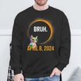 Total Solar Eclipse 2024 Cat Saying Bruh Meme Sweatshirt Gifts for Old Men