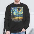 Total Solar Eclipse 2024 Starry Night Painting Van Gogh Sweatshirt Gifts for Old Men