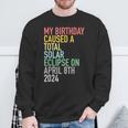 Total Solar Eclipse 4-8-2024 April 8Th Birthday Astrology Sweatshirt Gifts for Old Men