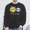 Total Solar Eclipse Sun And Moon 8 April 2024 Sweatshirt Gifts for Old Men