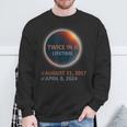 Totality 2024 Eclipse Twice In A Lifetime Solar Eclipse Sweatshirt Gifts for Old Men