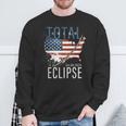 Totality America Usa Map Total Solar Eclipse 04082024 Sweatshirt Gifts for Old Men