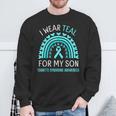 Tourette Syndrome Awareness Month Ich Trage Blaugrün Für Meinen Sohn Sweatshirt Geschenke für alte Männer