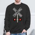 Train Railroad Crossing With Lights Road Sign Sweatshirt Gifts for Old Men