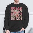 Trendy Dolly First Name Guitar Pink Cowgirl Western Sweatshirt Gifts for Old Men
