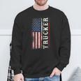 Trucker Truck Driver American Usa Flag Vintage Trucker Sweatshirt Gifts for Old Men