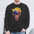 Trump Skull Usa Flag Hair President Sweatshirt Gifts for Old Men