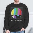 Tv Test Pattern We'll Fix It In Post Cinematographer Sweatshirt Gifts for Old Men