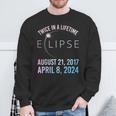 Twice In A Lifetime Solar Eclipse 2024 Total Eclipse Sweatshirt Gifts for Old Men