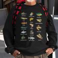Types Of Freshwater Fish Species Fishing Fisherman Anglers Sweatshirt Gifts for Old Men