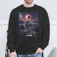 Ufos Alien Selfie With Solar 2024 Eclipse Wearing Glasses Sweatshirt Gifts for Old Men