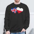 Uk Poland FlagHeart British Polish Love Cute Sweatshirt Gifts for Old Men