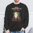 Never Underestimate An Old Man With A Drum Set Retro Vintage Sweatshirt Gifts for Old Men