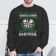 Unterschätze Niemals Alten Mann Mit Dartpfeil Darts Black Sweatshirt Geschenke für alte Männer