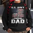 US NAVY Proud Dad With American Flag Veteran Day Sweatshirt Gifts for Old Men