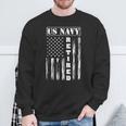 Us Navy Retired Distressed American Flag Sweatshirt Gifts for Old Men