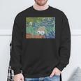 Vincent Van Hog's Irises And Also A Hedgehog Graphic Sweatshirt Gifts for Old Men
