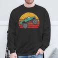 Vintage 80S Monster Truck Cool Retro Sun Sweatshirt Gifts for Old Men