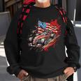 Vintage Auto Racing Car American Flag 4Th Of July Auto Race Sweatshirt Gifts for Old Men