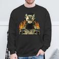 Vintage Dj Cat House Music Cat Music Lover Sweatshirt Gifts for Old Men