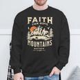Vintage Faith Can Move Mountains Christian Sweatshirt Gifts for Old Men