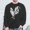 Vintage Game Fowl Rooster Gallero Distressed Sweatshirt Gifts for Old Men