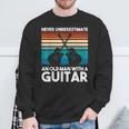 Vintage Guitar Never Underestimate An Old Man With A Guitar Sweatshirt Gifts for Old Men