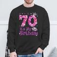 Vintage Happy 70 It's My Birthday Crown Lips 70Th Birthday Sweatshirt Gifts for Old Men