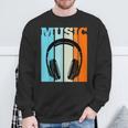 Vintage Headphones Hip Hop Music Rap Rapper Retro Sweatshirt Gifts for Old Men